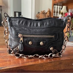 Balenciaga Vintage Black Leather City Bag